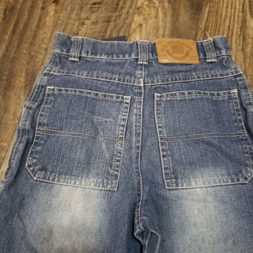 VTG US Polo Assn Jeans Youth Sz 7 Blue Denim Carpenter Baggy Hip Hop Y2K Skater - Picture 9 of 10